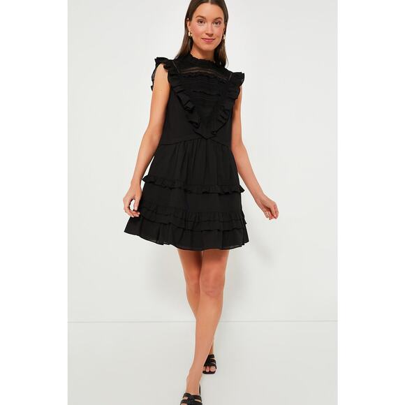 POMANDER PLACE Black Cecilia Ruffle Dress Size XS NWT Retail $148 Tuckernuck - Picture 4 of 8